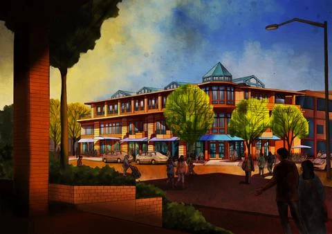 The Mall Stock Illustration