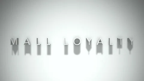 Mall loyalty 3D title animation white text on a white background Stock Footage 298895316