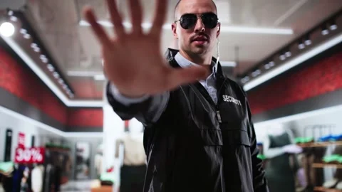 Mall Or Retail Store Security Guard Officer Making Stop Stock Footage 296931642