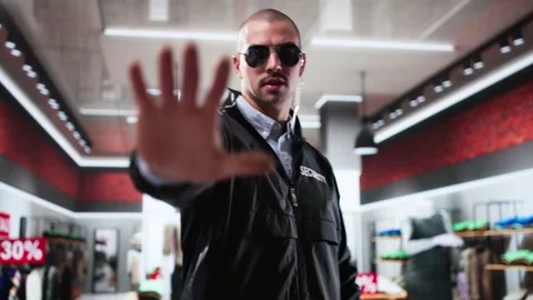 Mall Or Retail Store Security Guard Officer Making Stop Stock Footage 297518890