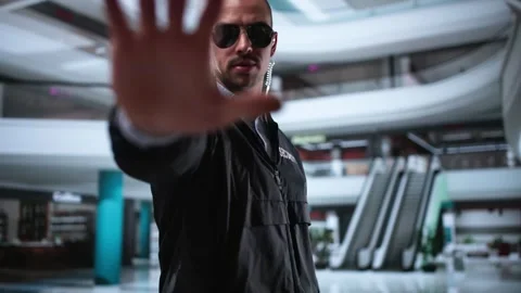 Mall Or Retail Store Security Guard Officer Making Stop Stock Footage 298406039