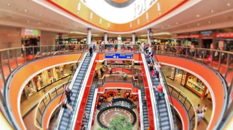 Mall Pedestrian Traffic Time Lapse Stock Footage 32020139