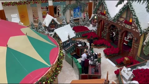 Mall Santa House Stock Footage 222875886