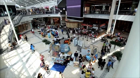 Mall time lapse - high shot Stock Footage 76035474