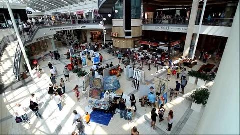 Mall time lapse - high shot 16x 스톡 동영상 76035518