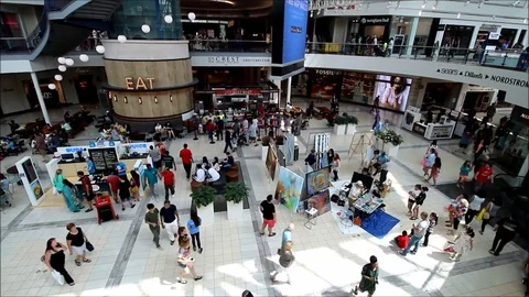 Mall time lapse - high shot 32x speed Stock Footage 76035573