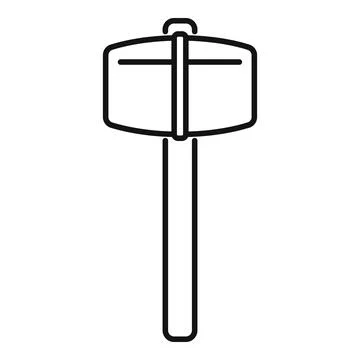 Mallet hammer tool breaking construction work icon Stock Illustration