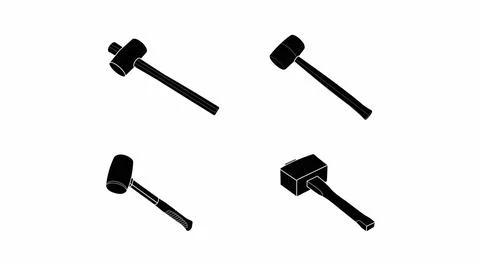 Mallet Icon Set. Stock Illustration