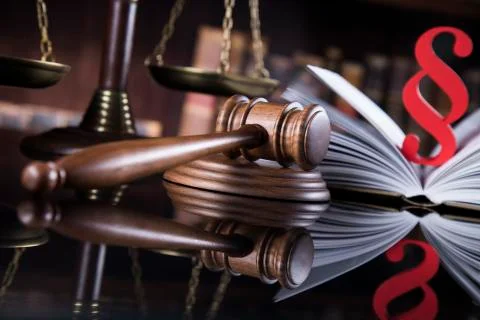 Mallet, legal code and statue of justice, Law concept Free Stock Photos