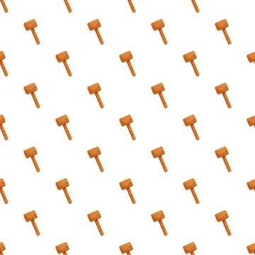 Mallet seamless pattern repeating on white background Stock Illustration