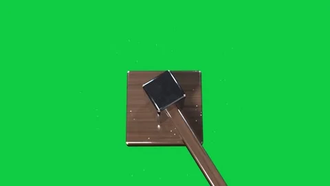 Mallet swinging in, striking block, scattering dust, showing impact on Vídeos de archivo 346156772