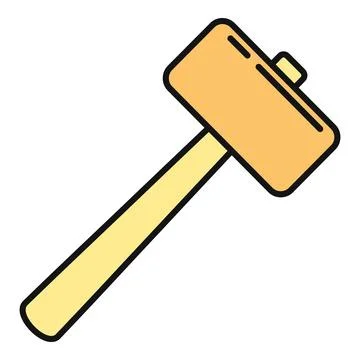 Mallet tool for construction carpentry and woodworking projects Stock Illustration