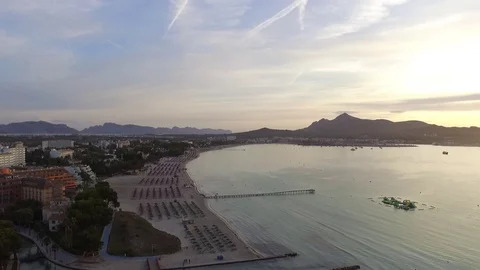 Mallorca, Alcudia, Playa de Muro Stock Footage