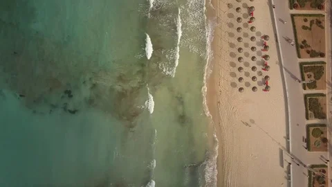 Mallorca beach, aerial view Stock Footage