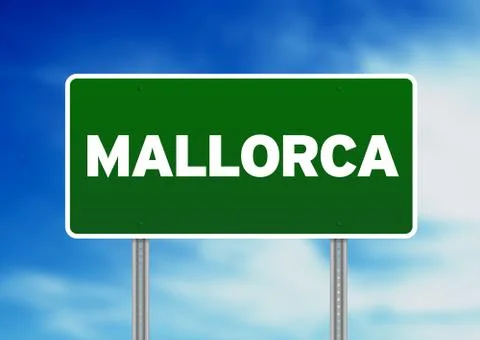 Mallorca highway  sign Stock Illustration