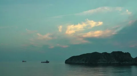 Mallorca Majorca sunset at Es Malgrat islands Video stock 48580476