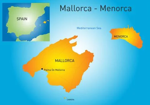 Mallorca-Menorca Vector color map of Mallorca-Menorca, Spain Copyright: xZ... Stock Photos