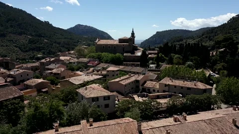 Mallorca, Valldemossa, 05-14-2026. Aerial view, Chapel of Santa Catalina Thomas Stock Footage 339298001