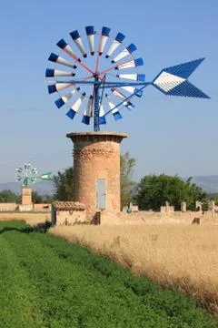 Mallorca windmill Stock Photos