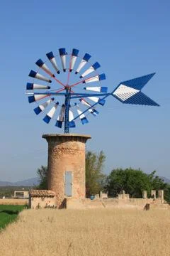 Mallorca windmill Stock Photos