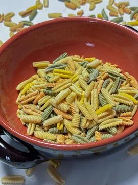 Malloreddus or Sardinian gnocchetti, typical Sardinian pasta, with wild boar Foto stock