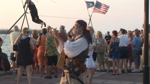 Mallory Square Pirates Stock Footage 5328876