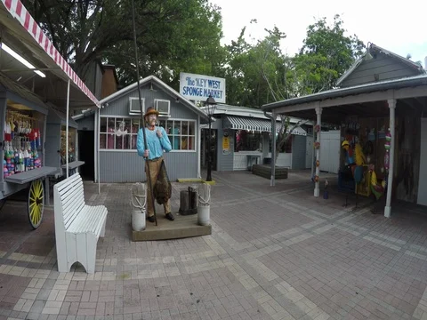 Mallory Square shopping in Key West The Florida Keys Stock-Footage 80470461
