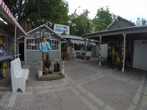 Mallory Square shopping in Key West The Florida Keys Stock-Footage 80470631