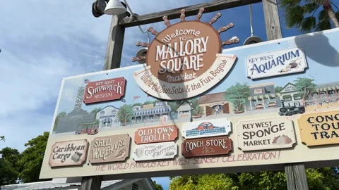 Mallory Square Sign - Key West Stock Footage 254908832