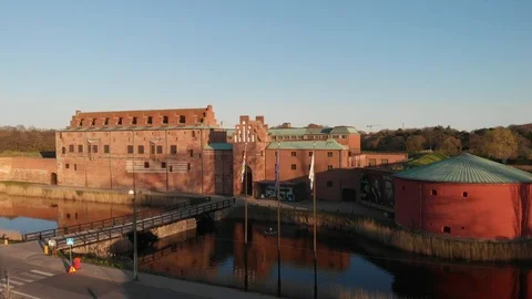MALMÖ CASTEL AERIAL VIEW Stock Footage 107763107