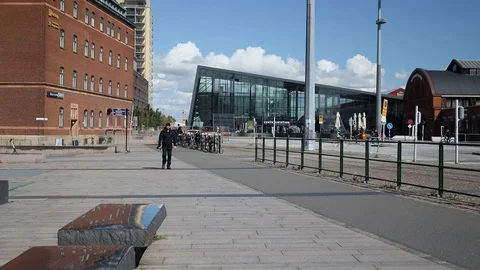 MALMÖ CITY CENTRE DURING COVID 19 PANDEMIC Stock Footage 129743952