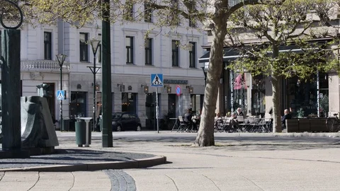 MALMÖ CITY CENTRE DURING COVID 19 PANDEMIC Stock Footage 129750139