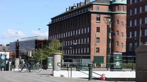 MALMÖ CITY CENTRE DURING COVID 19 PANDEMIC Stock Footage 129750270