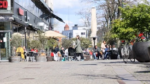 MALMÖ CITY CENTRE DURING COVID 19 PANDEMIC Stock Footage 129751151