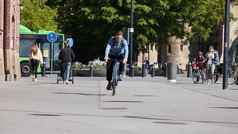 MALMÖ CITY CENTRE DURING COVID 19 PANDEMIC Stock Footage 129751360