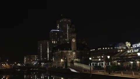 MALMÖ CITY AT NIGHT Stock Footage 119520319
