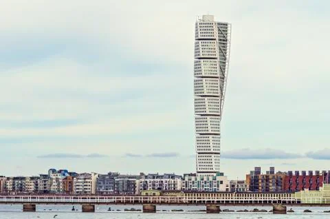 MALMO, SWEDEN - March 12. 2017. The west harbor area with the Turning Torso.. Stock Photos