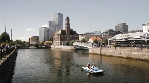 Malmo, view on a canal Stock Footage 141933146