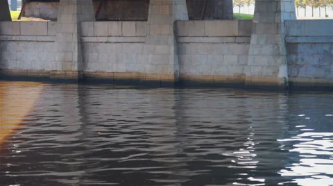 Malookhtinsky bridge across  Okhta river, Saint Petersburg Stock Footage 36148050