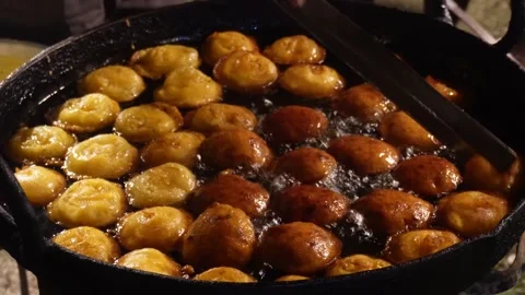 Malpua Deep Frying in Ghee Stock-Footage 326352849