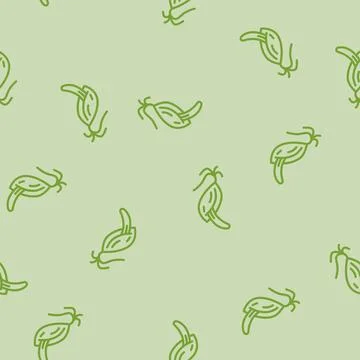 Malt barley line vector seamless pattern Illustration