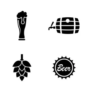 Malt beer. Simple Related Vector Icons Stock Illustration