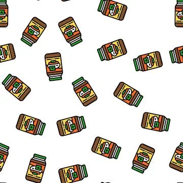 Malt syrup barley vector seamless pattern Stockillustratie