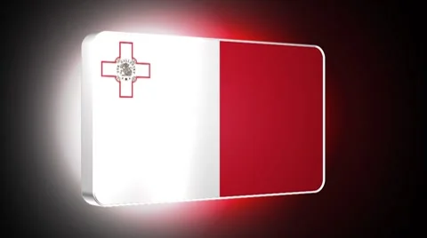 Malta 3d flag Video stock 7754336