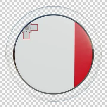 Malta 3d illustration flag on pole. Wood flagpole Stock Illustration