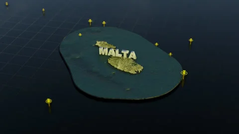 Malta 3D Map With Animation Stock Footage 307733309