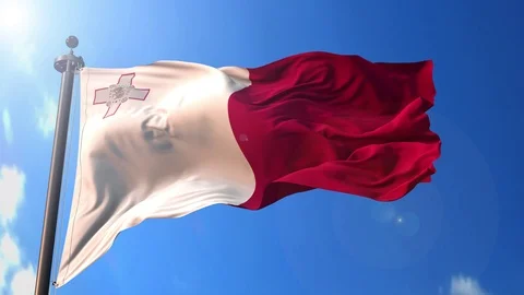 Malta animated flag pack in 3D and green screen Stock Footage 119932607