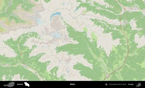 Malta, Austria. Topographic German Stock Illustration
