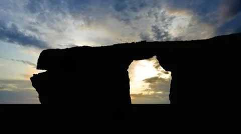 Malta Azure Window colourful sunset Video stock 10609846
