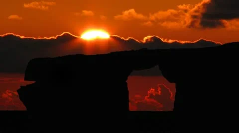 Malta Azure window perfect sunset Stock Footage 10609866